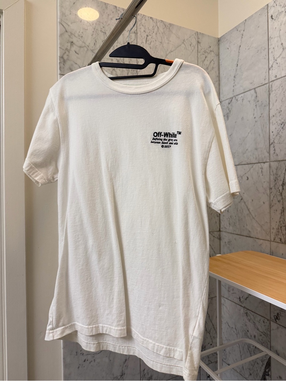 Off-White White Crew Neck Logo Tee